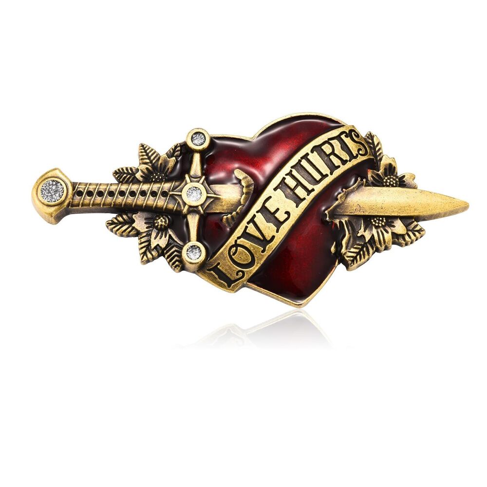 3026 Novelty Belt Buckle, Heart Sword Western Belt Buckle , Christmas